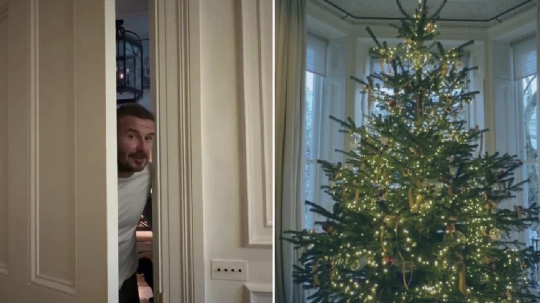 David Beckham recreates viral ‘be honest’ clip after wife Victoria surprises him by decorating Christmas tree